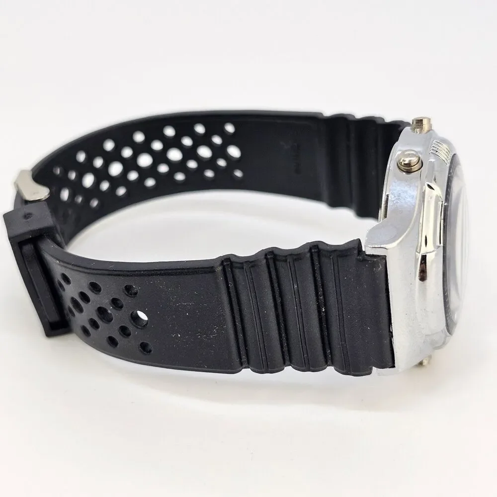 Men's‎ Digital Watch 38MM Black Plastic Band Straps New Battery